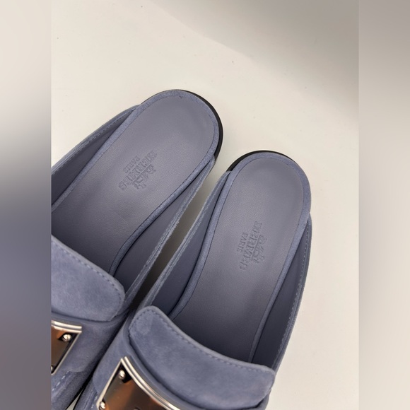 Hermès Iota Mule New In Box Blue Ciel Size 37 - Picture 6 of 16
